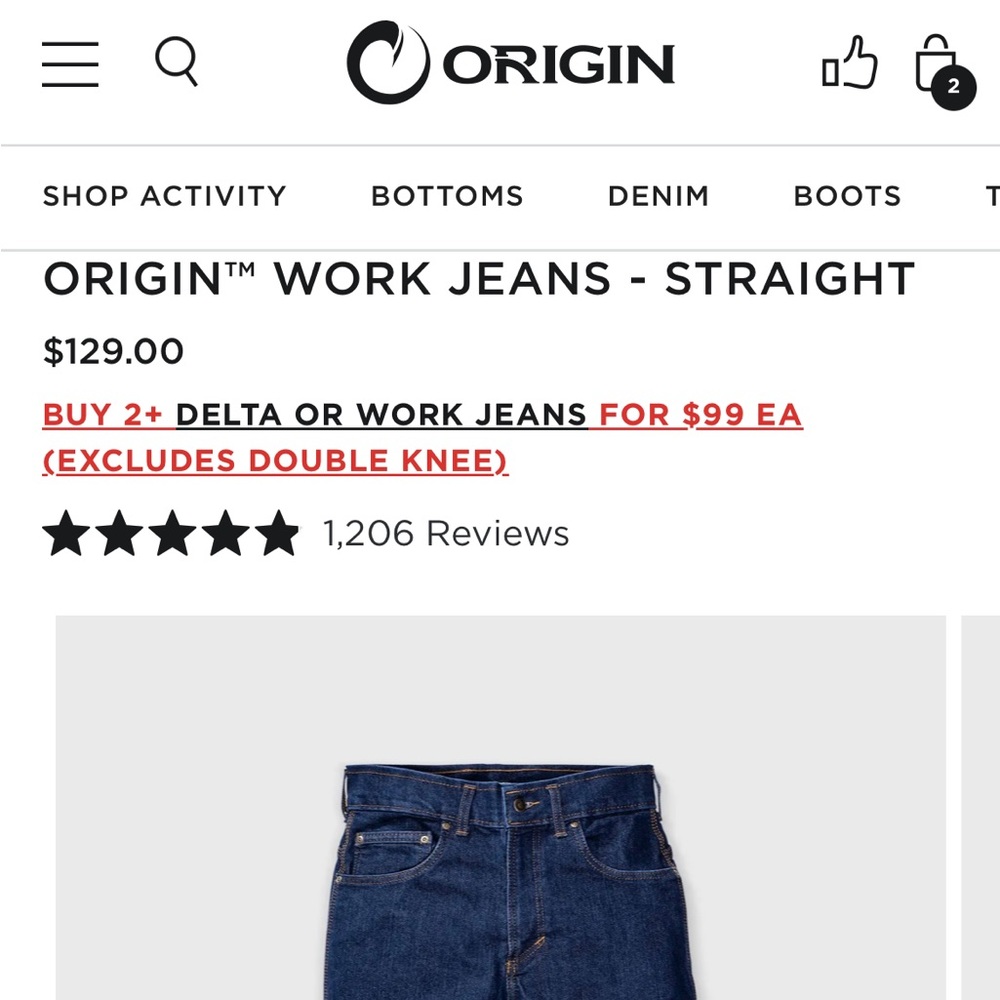 Origin Work Jeans, Straight - Picture 2 of 7